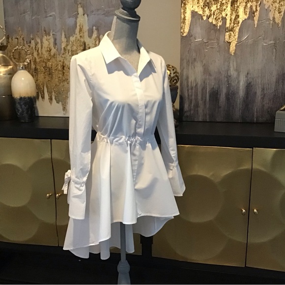 Cupio Tops - Hi Low White Top